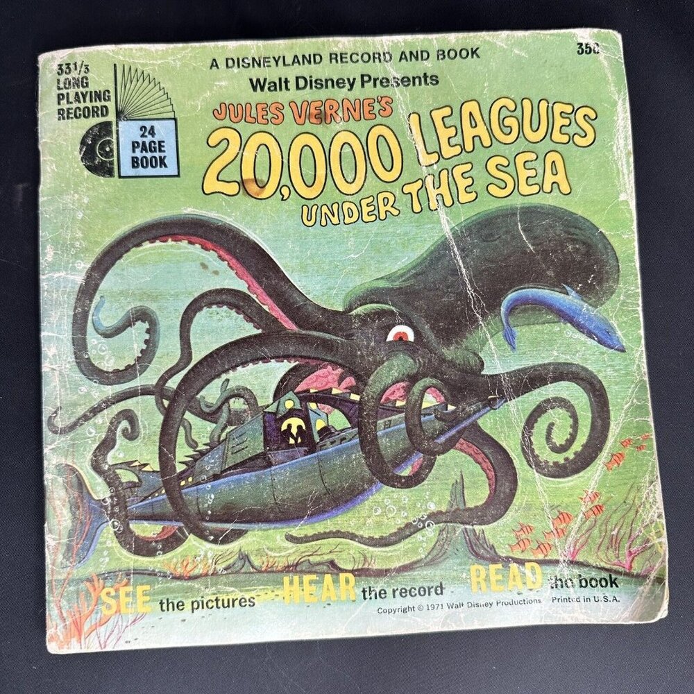 1971 Walt Disney 20,000 Leagues Under the Sea Book Jules Verne Book only NO RECO